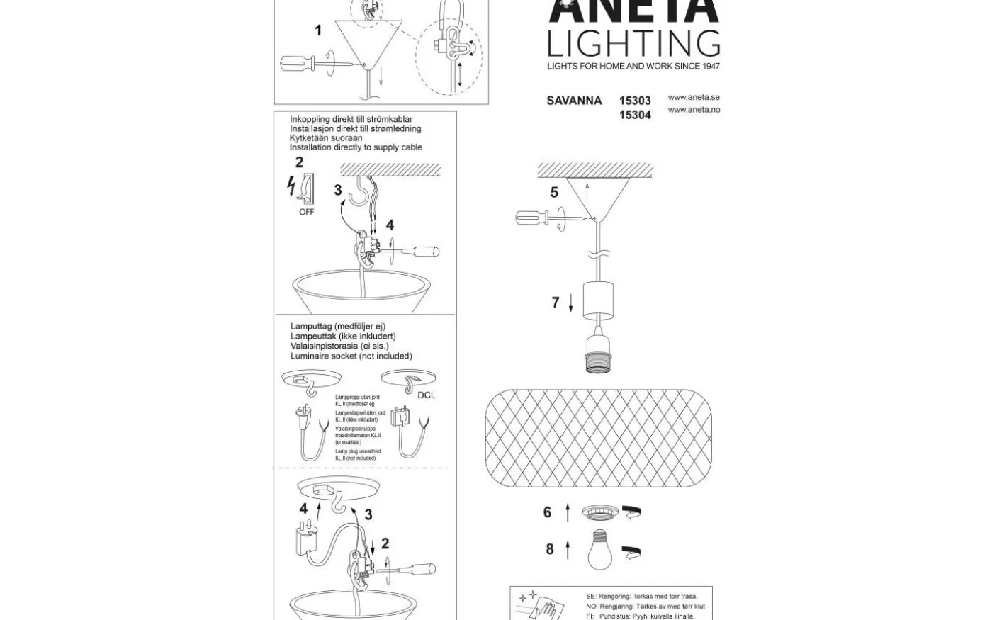 Savanna Taklampa 57cm Brun