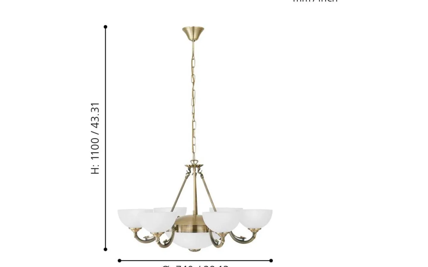 Stora Taklampor Ø70-150 Cm<Eglo Savoy Takkrona 74cm 6L Brons