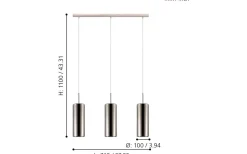 Eglo Selvino Taklampa 71cm Nickel/Guld* Avlånga Taklampor