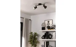 Avlånga Takspotlights|Takspot Med 2 Lampor<Eglo Seras Takspotlight 37cm GU10 LED 3000K 2x3W Svart