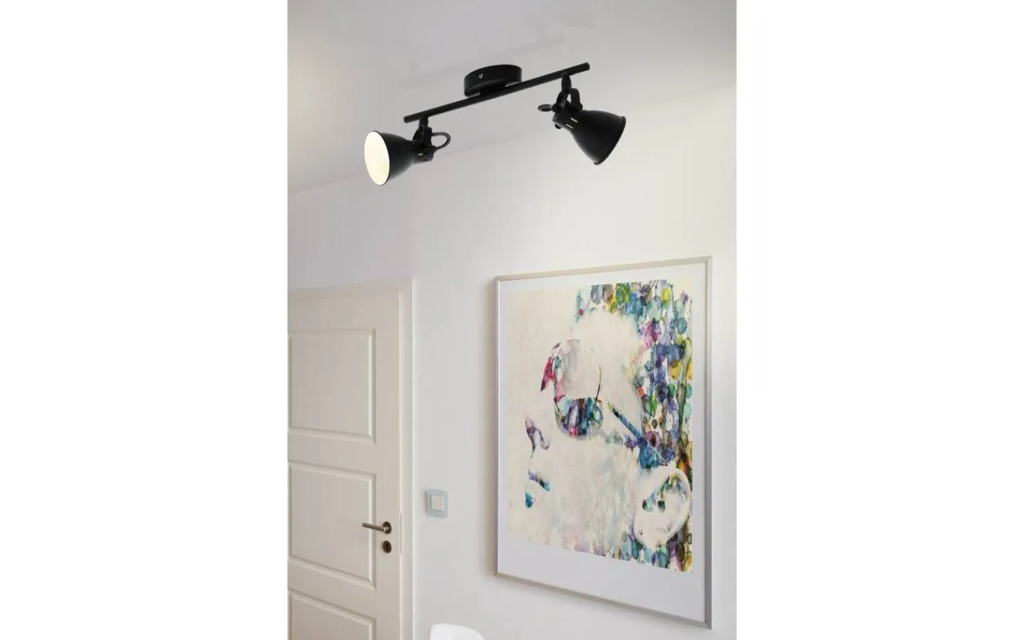Avlånga Takspotlights|Takspot Med 2 Lampor<Eglo Seras Takspotlight 37cm GU10 LED 3000K 2x3W Svart