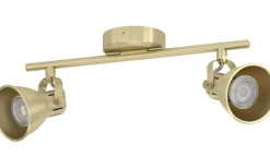 Eglo Seras Takspotlight 37cm GU10 LED 3000K 2x3W Borstad Mässing* Avlånga Takspotlights|Takspot Med 2 Lampor