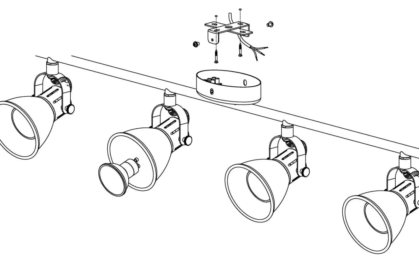 Eglo Seras Takspotlight 77cm GU10 LED 3000K 4x3W Vit* Avlånga Takspotlights|Takspot Med Minst 4 Lampor
