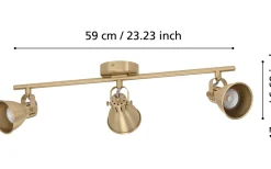 Eglo Seras Takspotlight 60cm GU10 LED 3000K 3x3W Borstad Mässing* Avlånga Takspotlights|Takspot Med 3 Lampor