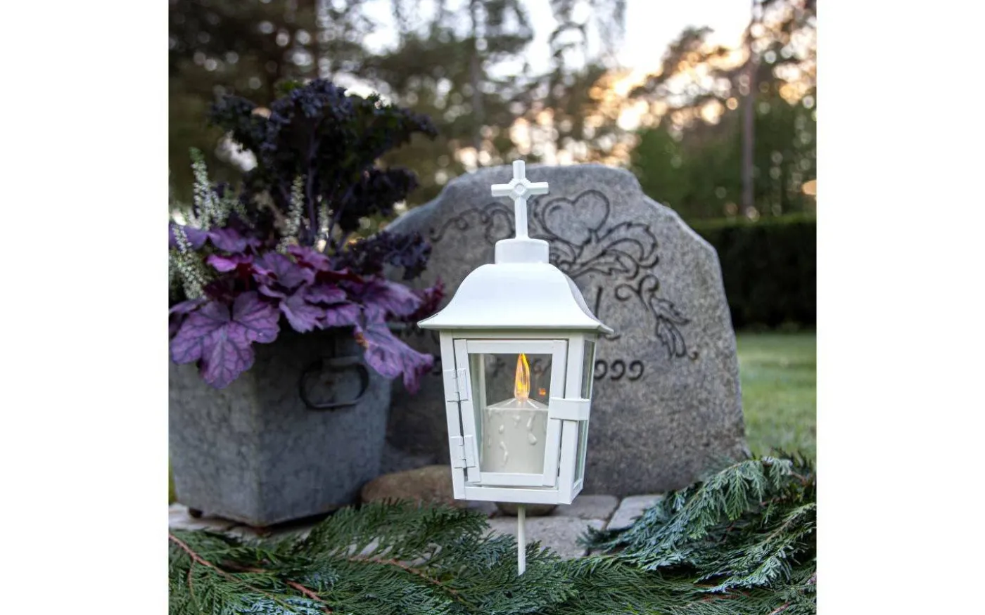 Serene Gravlykta 46cm Vit