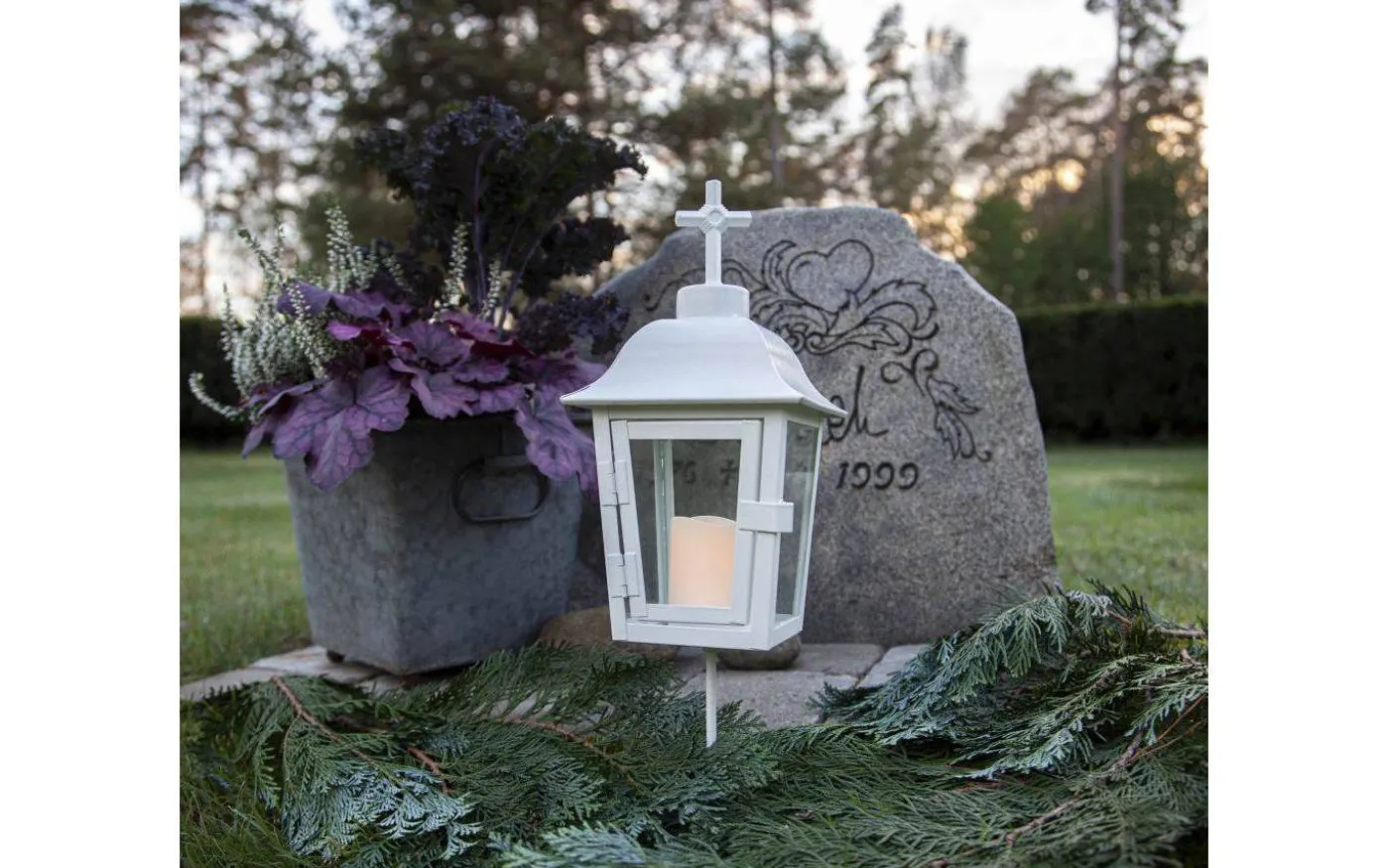 Serene Gravlykta 46cm Vit