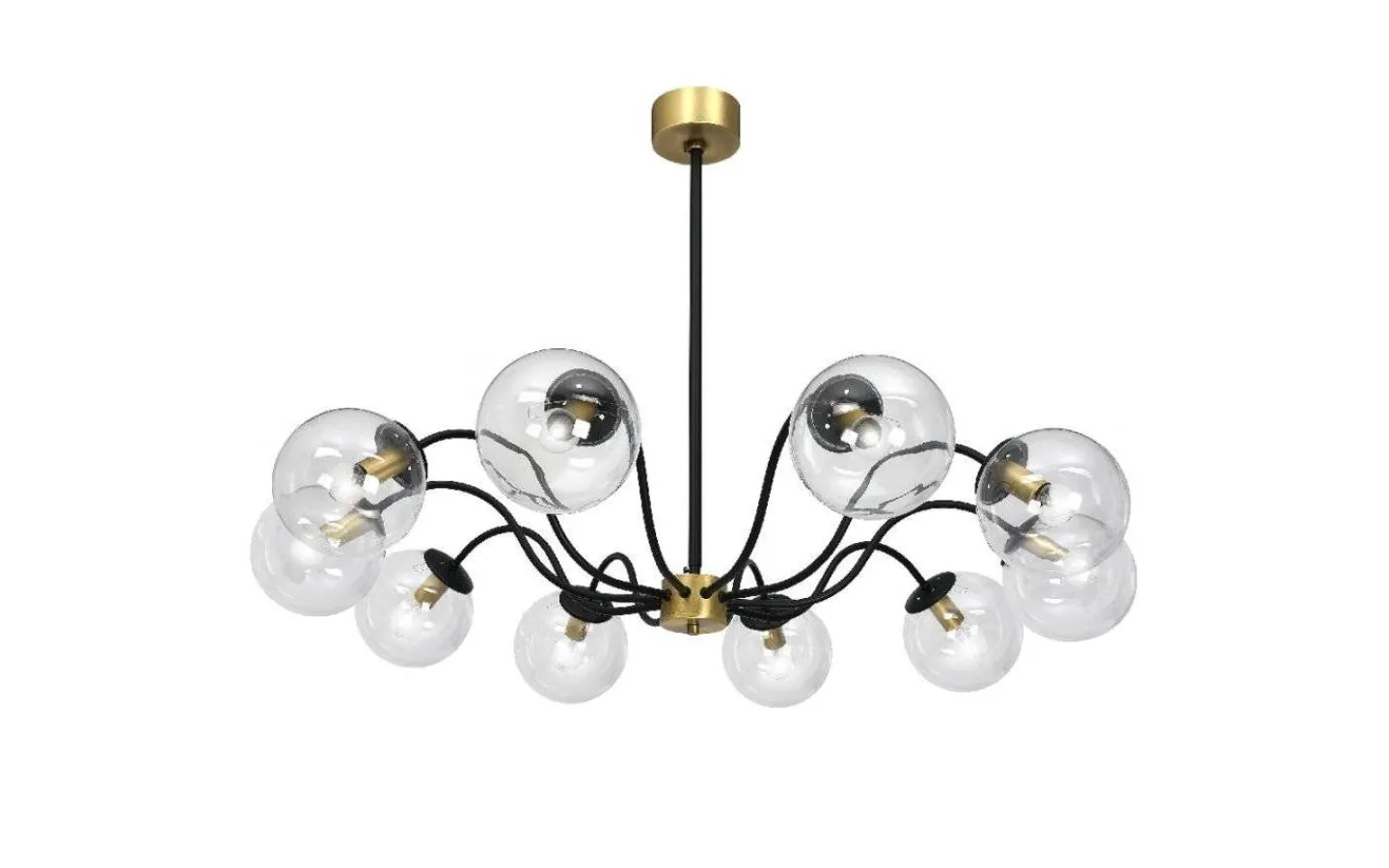 Hallbergs Serenety Taklampa 104cm Svart/Klar* Stora Taklampor Ø70-150 Cm