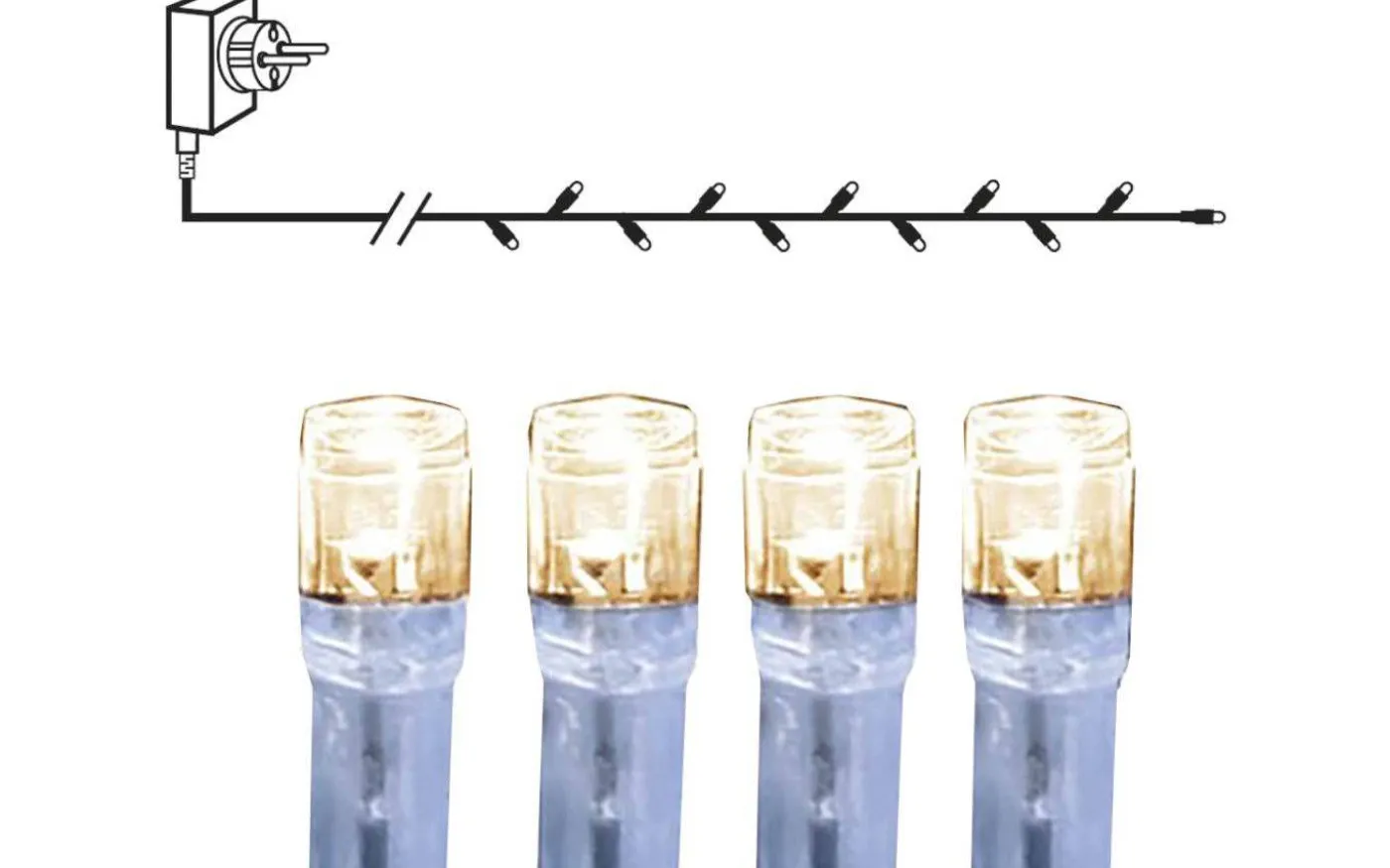 Serie MicroLED Ljusslinga 9m Transparent IP44