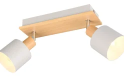 Trio Lighting Shanti Spotlight 2-delad E14 varmgrå/trä* Takspot Med 2 Lampor