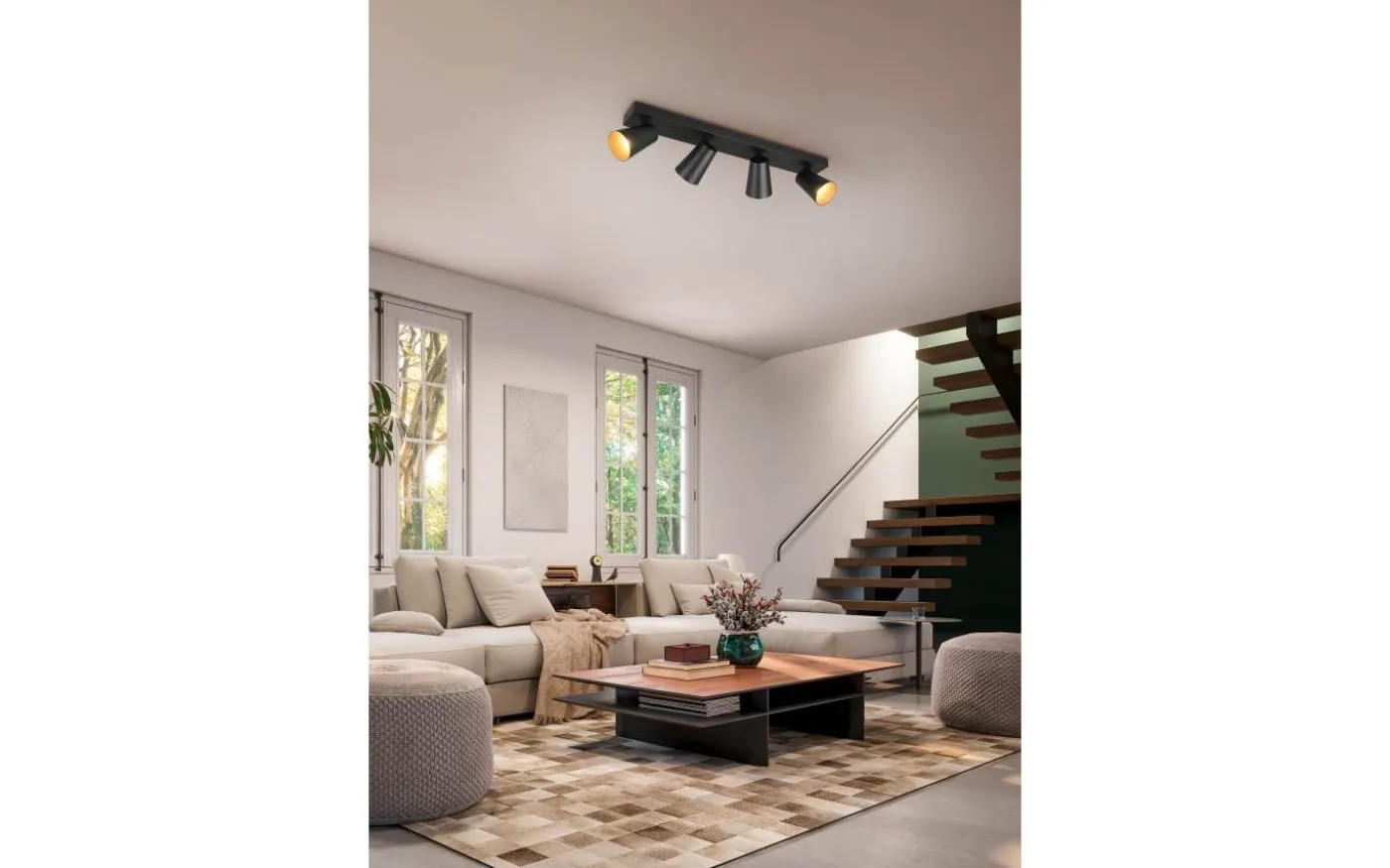 Sharp Spotlight 4-delad GU10 matt svart/guld