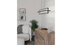 Avlånga Taklampor<Eglo Siberia Taklampa 78cm LED 3000-6500K 34W inkl. fjärrkontroll Svart