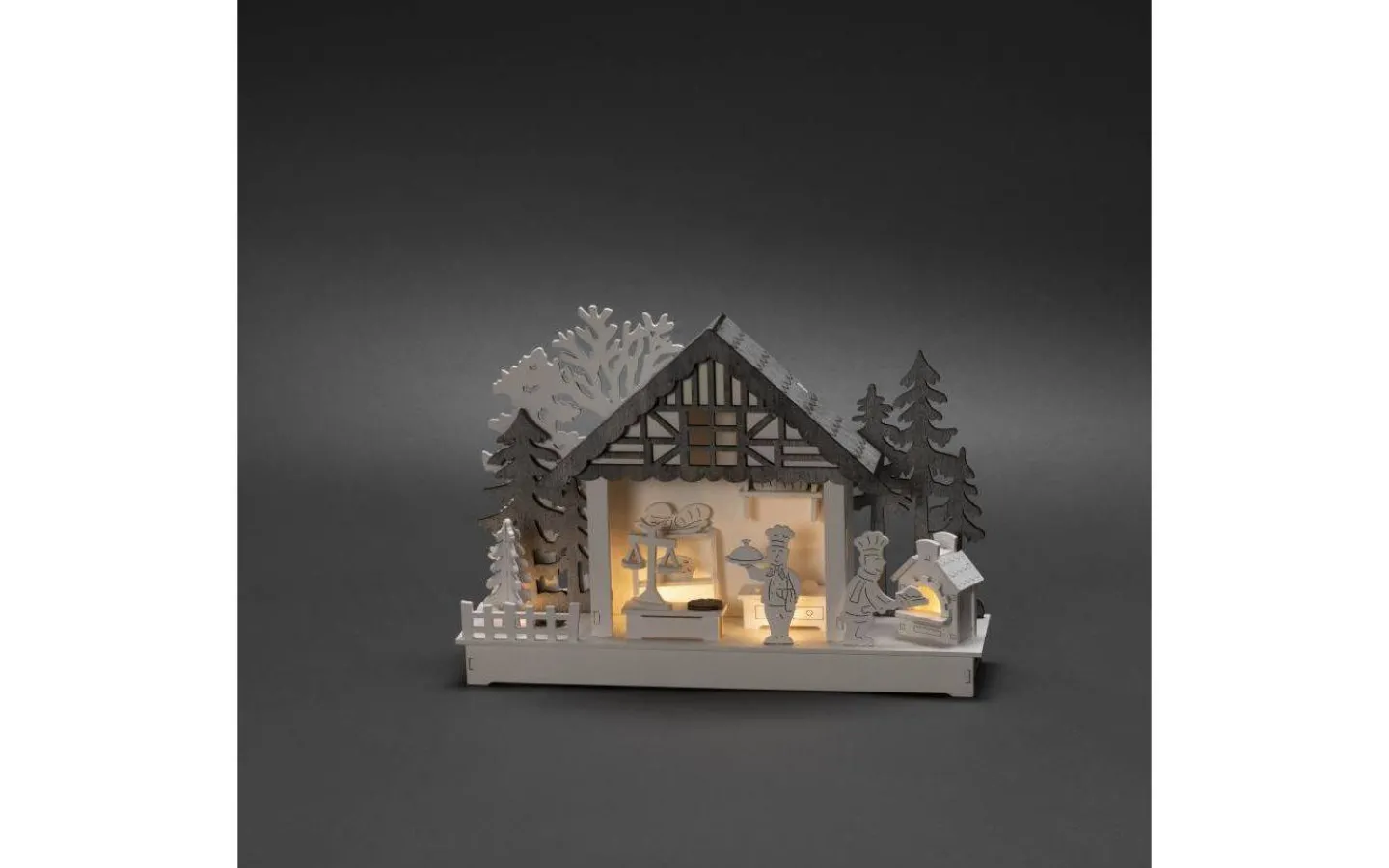 Konstsmide Siluett Trähus 21cm* Batteri Julpynt Inomhus