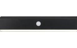 Silves hybrid solcellsdriven Vägglampa LED svart uppladdningsbar rörelse- och skymningssensor 4000K IP44