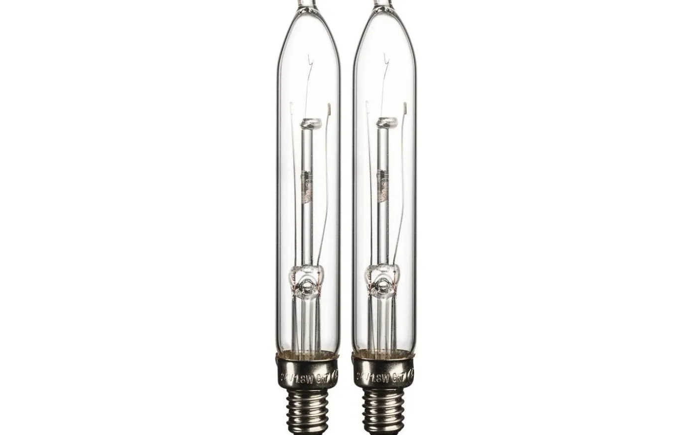 Skaftlampa E10 Smal Glas 24V 1,8W 2-Pack