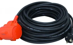 Skarvkabel, 3G1,5mm2, H07RN-F(RDOE), 2 grenuttag m/lock, 25m, svart, IP44