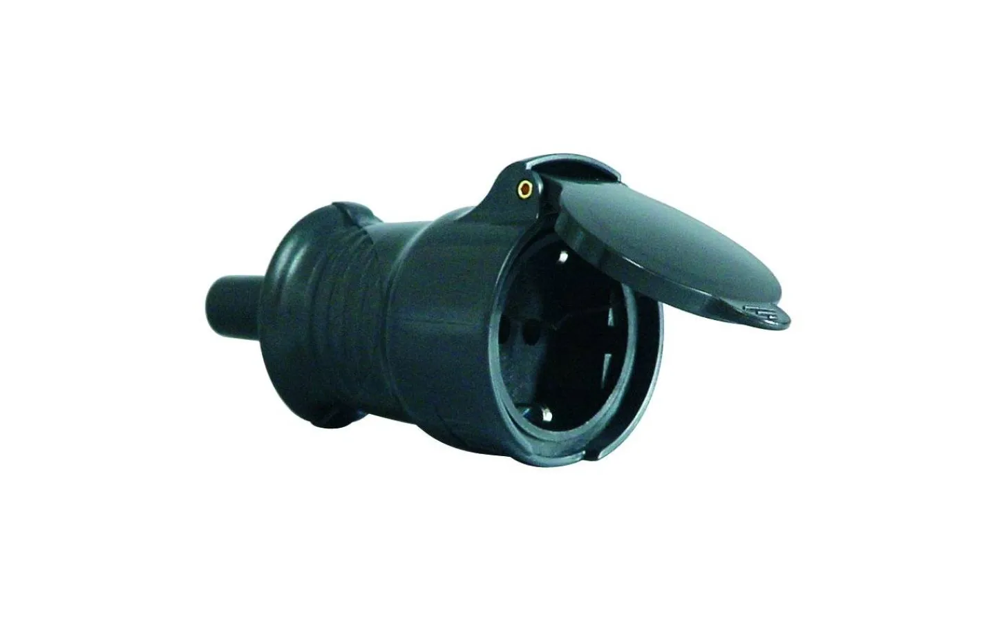 Stickkontakter & Skarvuttag<Malmbergs Skarvuttag, Med jord och lock, Svart, IP44