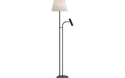 Belid Slender Golvlampa 150cm exkl. skärm Svartstruktur/Mässing* Golvläslampor
