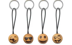 Trädekorationer<Spring Copenhagen Smiley Emoji Nyckelring Ø3cm Ek