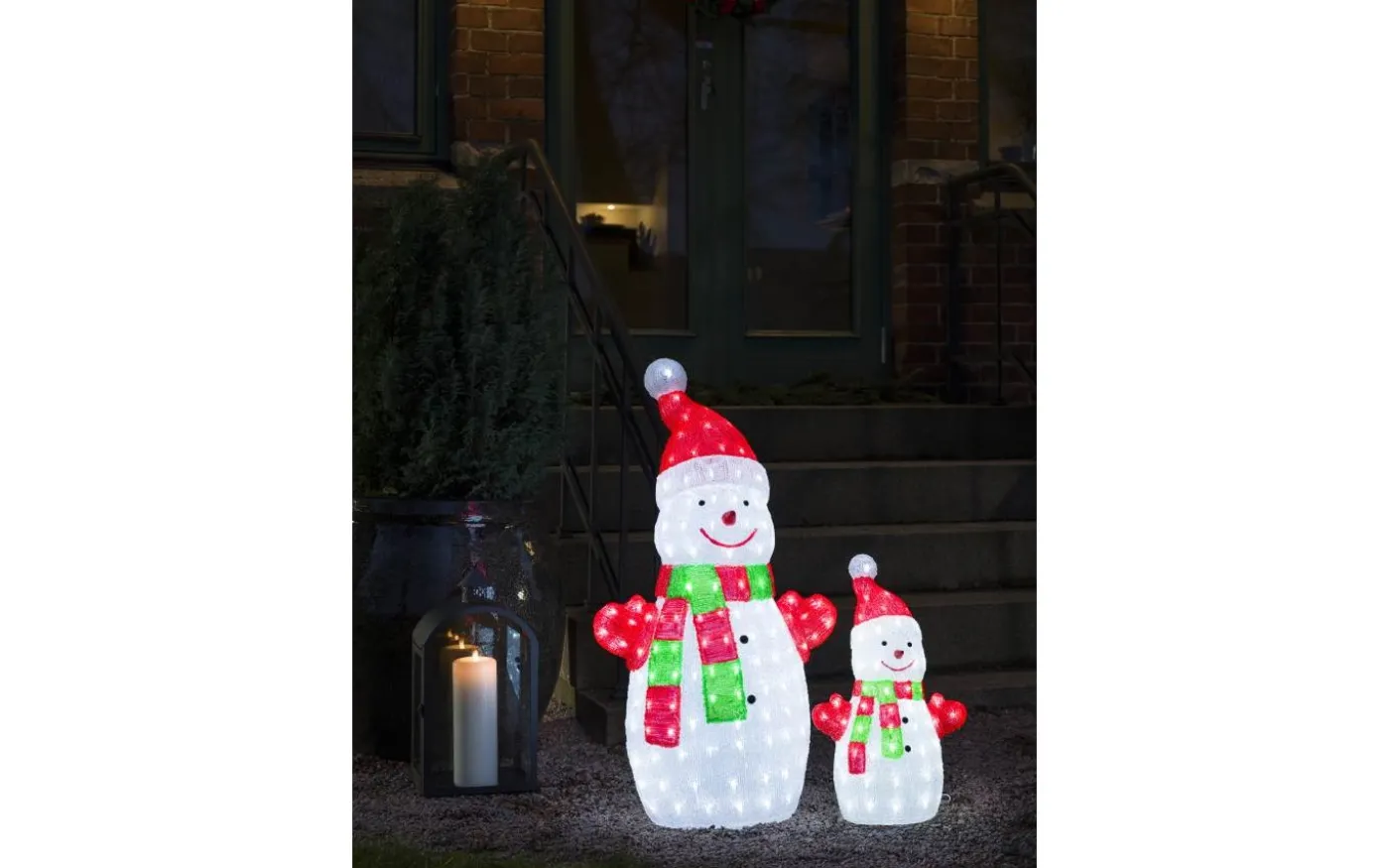 Snögubbe Med Mössa och Halsduk 90cm IP44