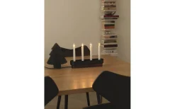 Konstsmide Snöängel Adventsljusstake 23cm Svart/Valnöt* Visa Alla Adventsljusstakar|Adventsljusstakar 0-30 Cm