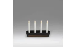 Konstsmide Snöängel Adventsljusstake 23cm Svart/Valnöt* Visa Alla Adventsljusstakar|Adventsljusstakar 0-30 Cm