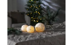 Star Trading Snowball Batteridrivet Blockljus 9cm Vit* Blockljus Inomhus|Blockljus Inomhus