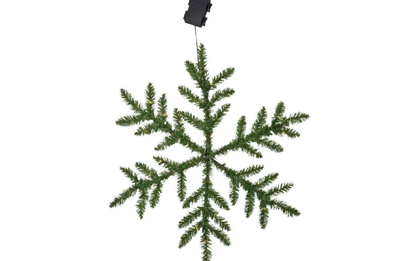 Snowflake Batteridriven Krans 63cm LED Grön IP44
