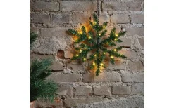 Star Trading Snowflake Batteridriven Krans 40cm LED Grön IP44* Kransar|Batteri Julpynt Utomhus