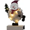 Snowman Batteridriven Bordsdekoration Bomull/Trä