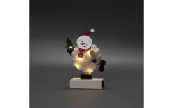 Snowman Batteridriven Bordsdekoration Bomull/Trä