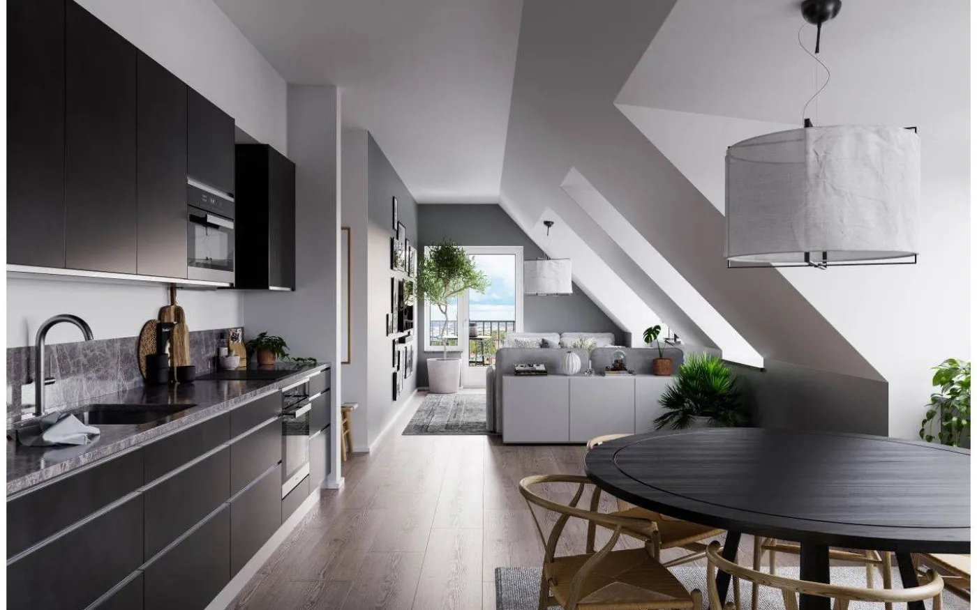 Softy Taklampa Ø60cm Matt Svart/Vit