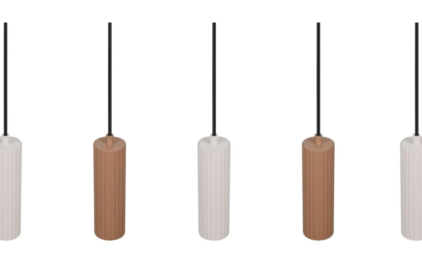 Avlånga Taklampor<Trio Lighting Soka Takpendel 5-delad GU10 kaffe/varmgrå