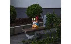 Solcellsdekoration Gnomy med kikare 22cm