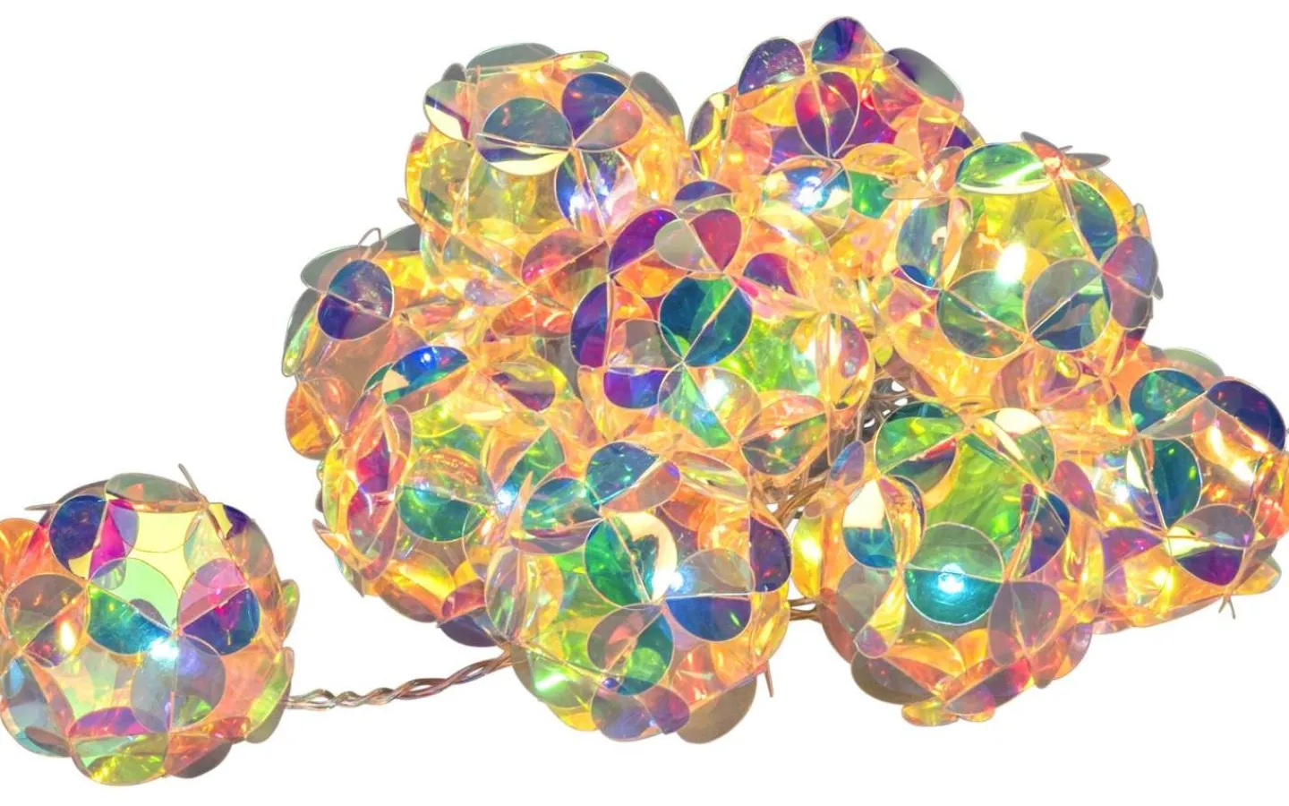 Batteri Julpynt Inomhus|Batterislingor Inomhus<Konstsmide Solskimmer Batteridriven Slinga 1,35m 10st Diamantbollar