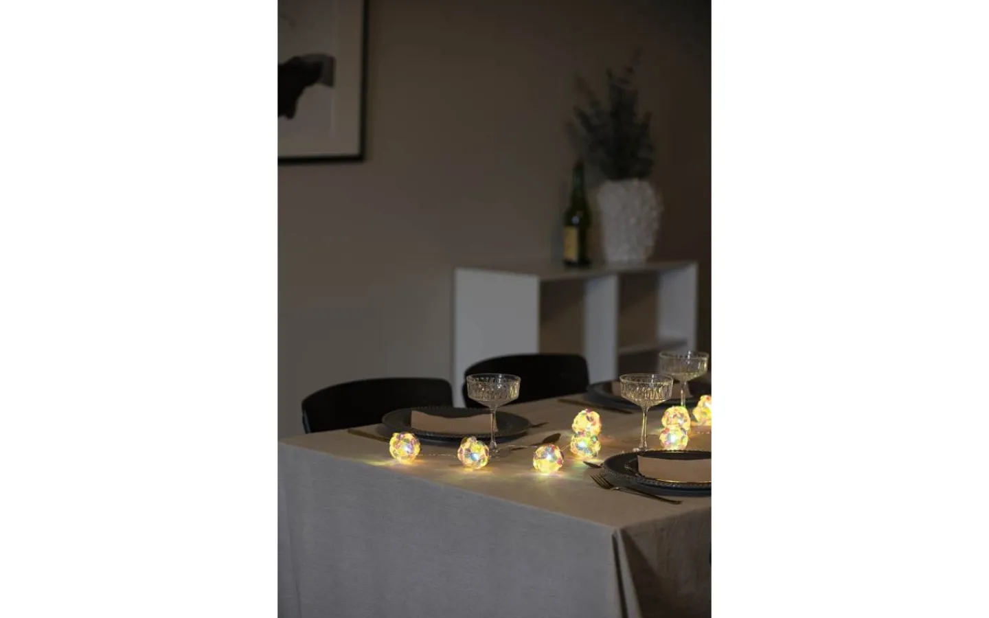 Batteri Julpynt Inomhus|Batterislingor Inomhus<Konstsmide Solskimmer Batteridriven Slinga 1,35m 10st Diamantbollar