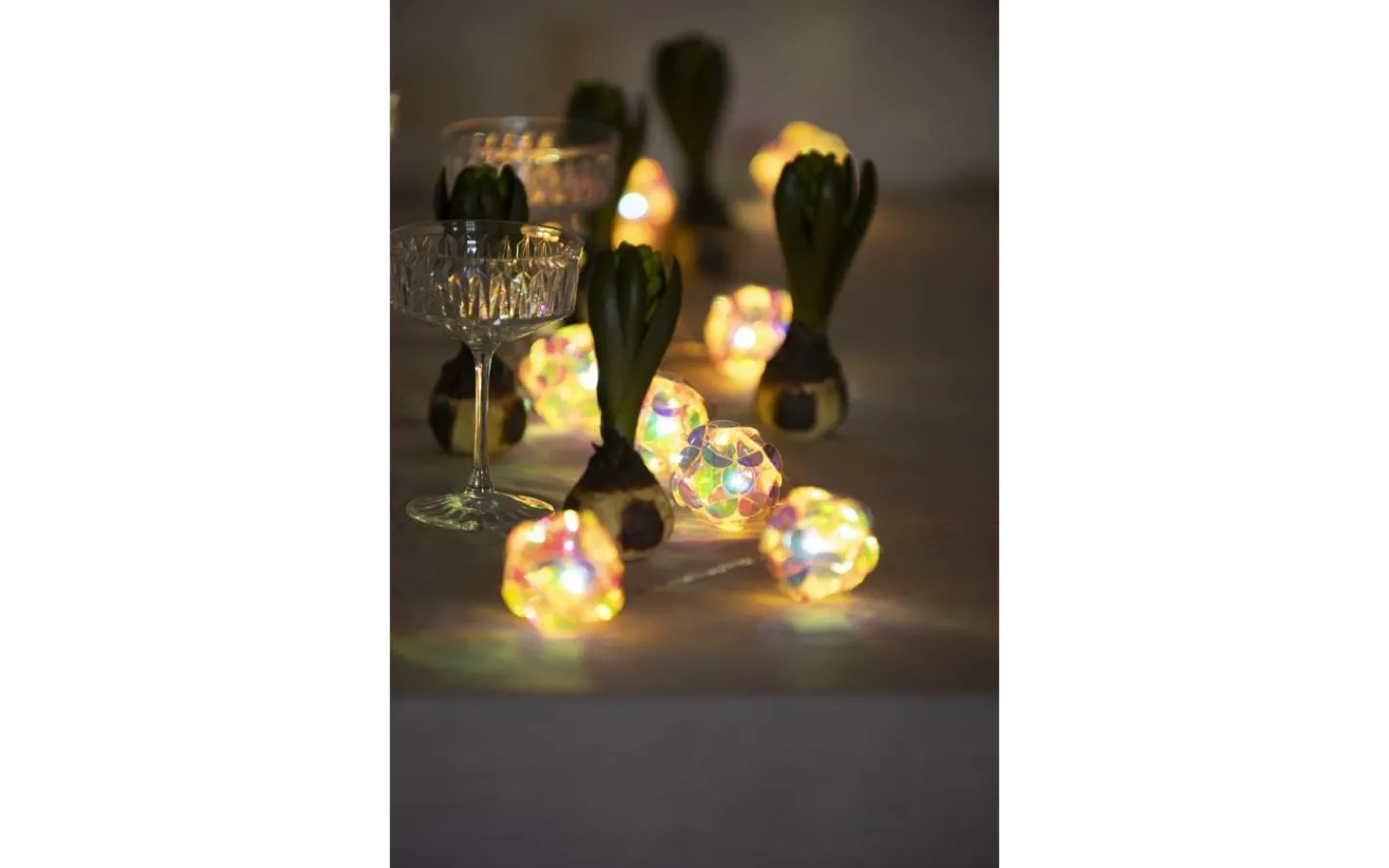 Batteri Julpynt Inomhus|Batterislingor Inomhus<Konstsmide Solskimmer Batteridriven Slinga 1,35m 10st Diamantbollar