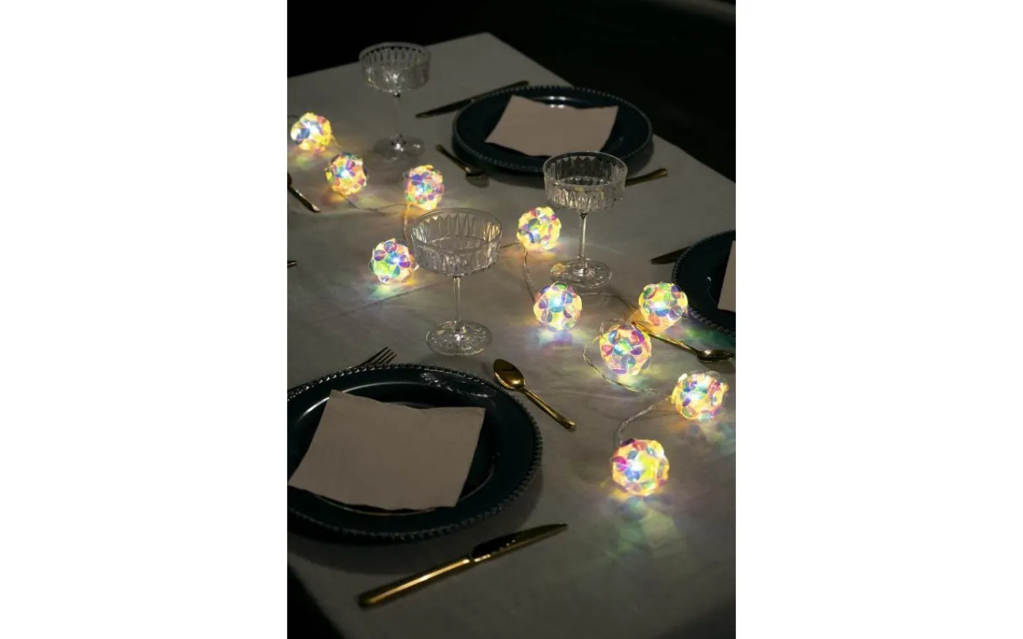 Batteri Julpynt Inomhus|Batterislingor Inomhus<Konstsmide Solskimmer Batteridriven Slinga 1,35m 10st Diamantbollar