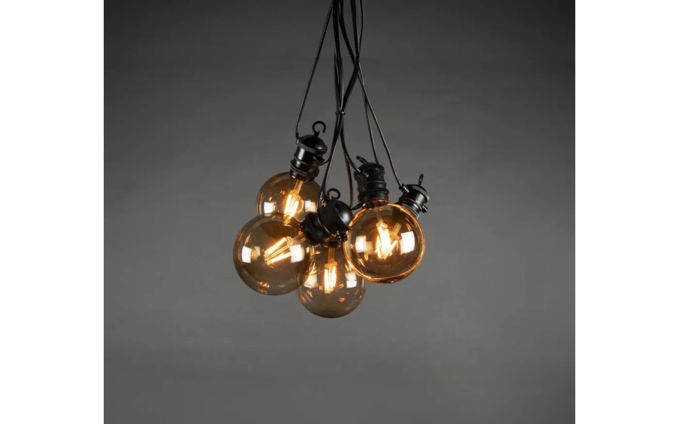 Solstråle Partyslinga Extraset 9,15m 10L Brun/Amber utbytbar LED IP44