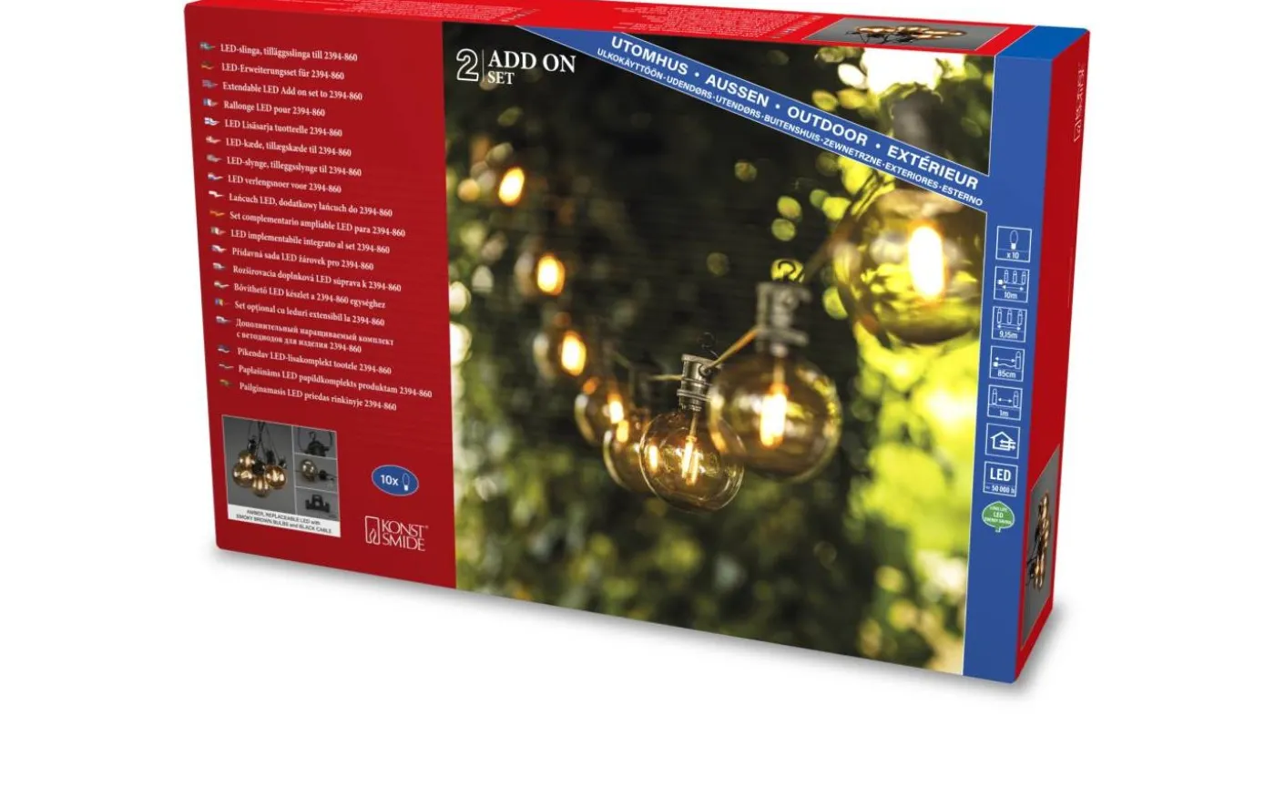 Solstråle Partyslinga Extraset 9,15m 10L Brun/Amber utbytbar LED IP44