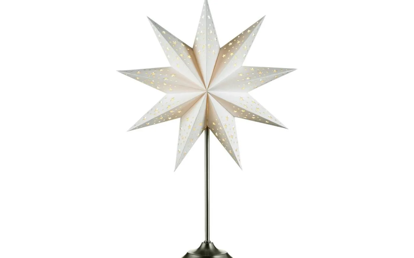 Solvalla Julstjärna på Fot 64cm Vit/Satin