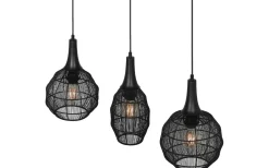 Trio Lighting Soraya Takpendel 3-os E27 mattsvart* Avlånga Taklampor