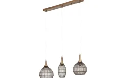 Soraya Takpendel 3-os E27 mattsvart/antikmässing