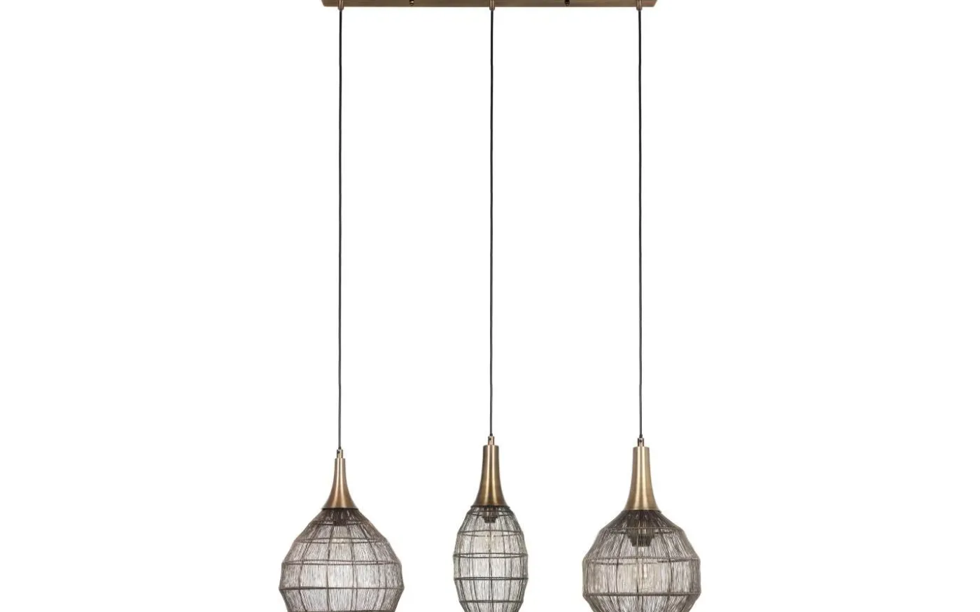 Soraya Takpendel 3-os E27 mattsvart/antikmässing