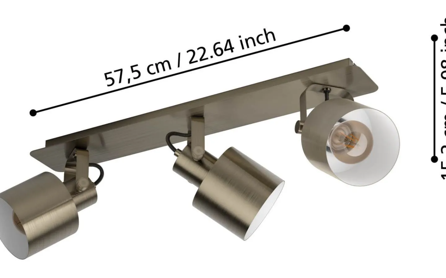 Eglo Southery Takspotlight 70cm Borstad Krämguld* Avlånga Takspotlights|Takspot Med 3 Lampor