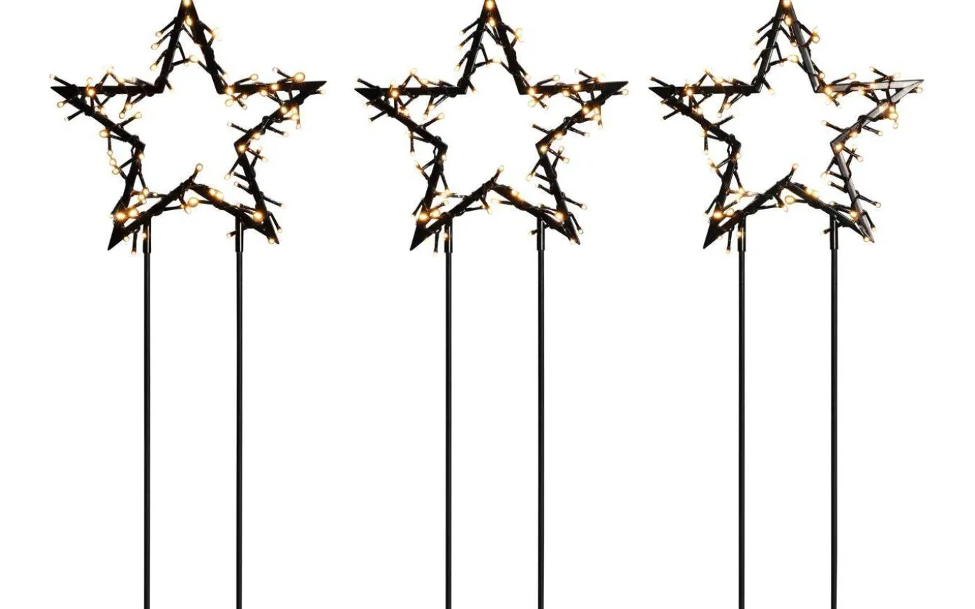 Sparv Stjärnor på Markspett 3-Pack 35cm Amber IP44