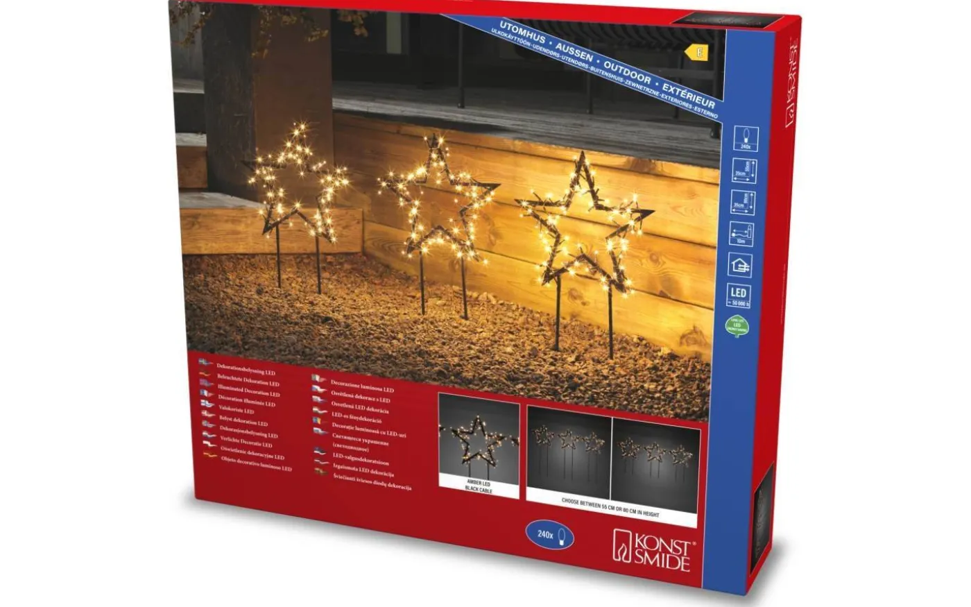 Sparv Stjärnor på Markspett 3-Pack 35cm Amber IP44