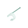Spikklammer, Vit, För kabel 7-10 mm, 25 mm, 10 st