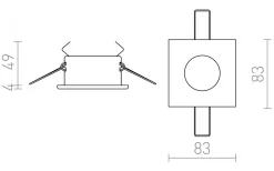 Rendl Splash SQ Infälld Spotlight Krom GU10 IP65* Spotlights Med Utbytbar Ljuskälla