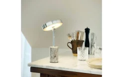 Uppladdningsbara Lampor Inomhus|Bordslampor<Dyberg Larsen Starlight Uppladdningsbar Bordslampa 25cm LED 3000K 2W Krom/Grå Marmor