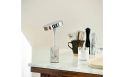 Uppladdningsbara Lampor Inomhus|Bordslampor<Dyberg Larsen Starlight Uppladdningsbar Bordslampa 25cm LED 3000K 2W Krom/Grå Marmor